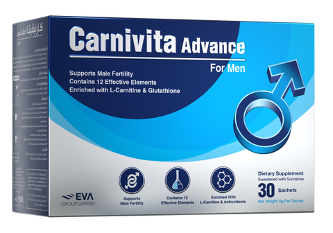 1+1 offer - Carnivita Advance For Men - Dietary Supplement For Men's Vitality & Fertility - L Carnitine & Glutathione - 30 Sachets.