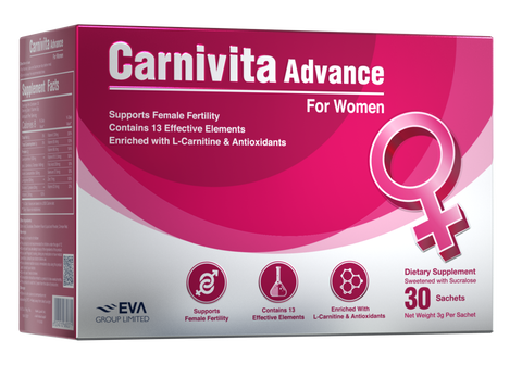 1+1 - Carnivita Advance - Dietary Supplement for women's fertility - 13 elements - 30 Sachets.