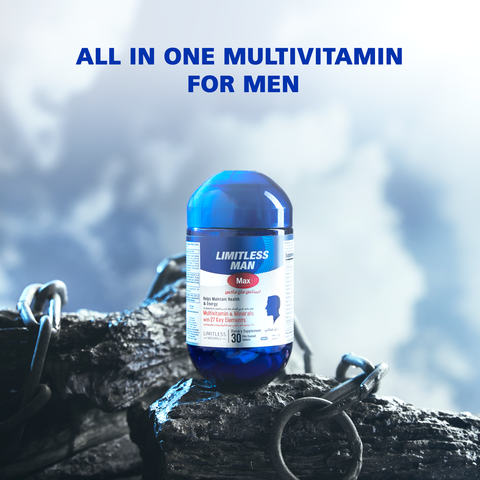 1+1 offer - Limitless Man Max Multivitamin for Men - For Sustained Energy & Men's Wellbeing 30-Tablets.