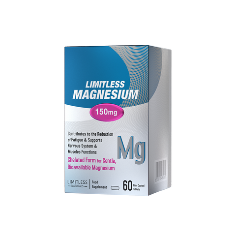 Limitless Magnesium – 150mg Chelated Magnesium – 60 Tablets – Sleep Quality, Muscle Function & Nervous system Support