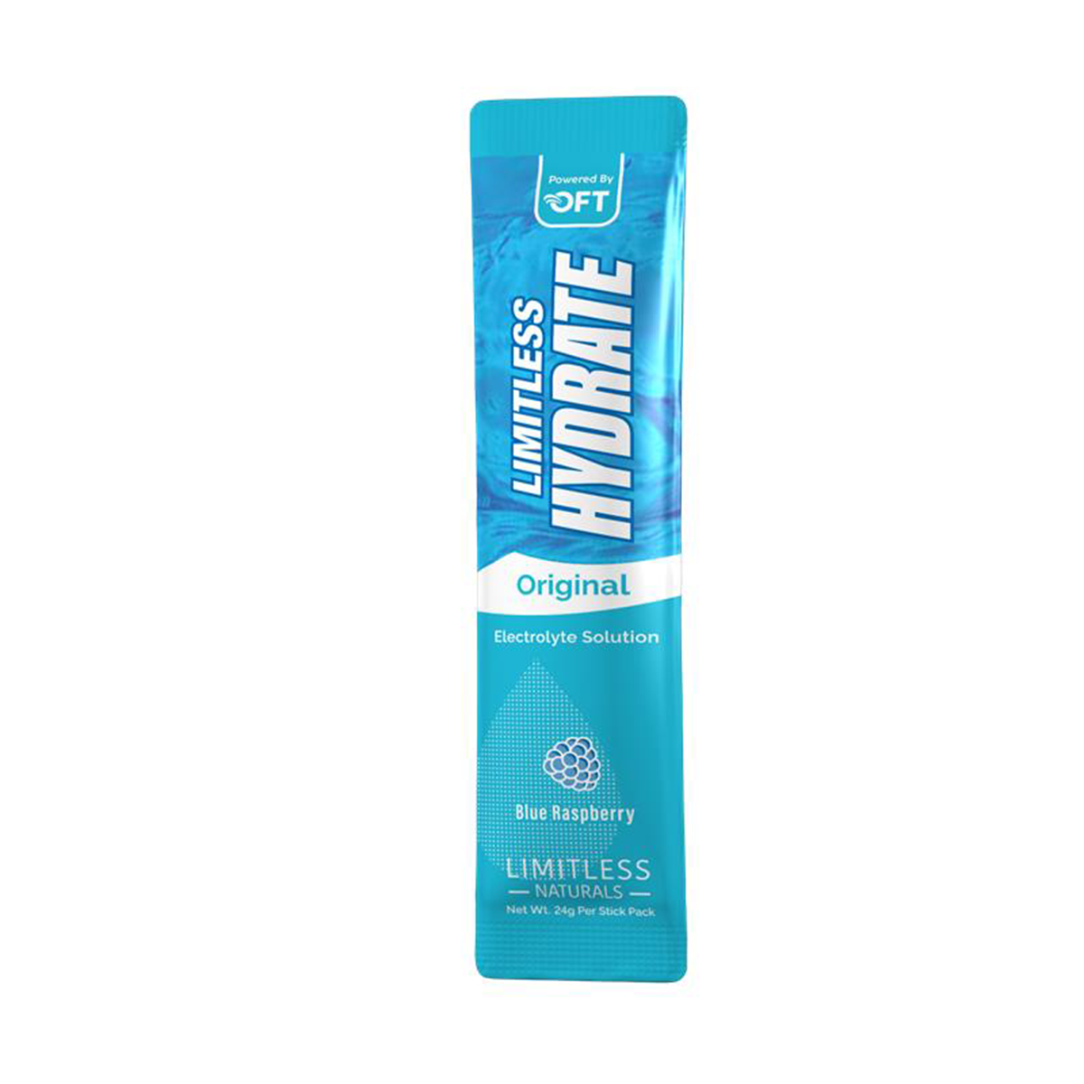 Limitless Hydrate Original – 6 Oral Rehydration Sticks – WHO-Compliant Electrolyte Formula with Osmo-Flow – Blue Raspberry Flavor – With Xylitol
