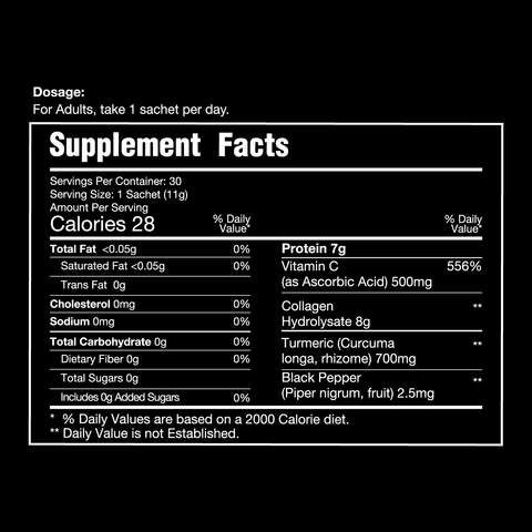 Acti Colla Advance — Marine Collagen 8000 mg with Vitamin C, Turmeric & Black Pepper | Orange Flavor | Joint Pain Relief, Joint Performance & Recovery | 30 Sachets