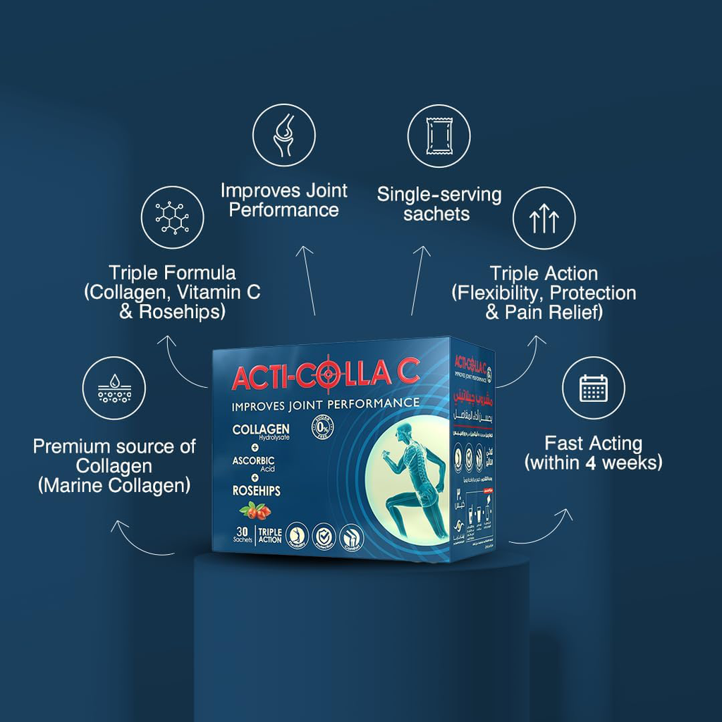 Acti Colla C - Collagen supplement for joint support - 30 sachets.