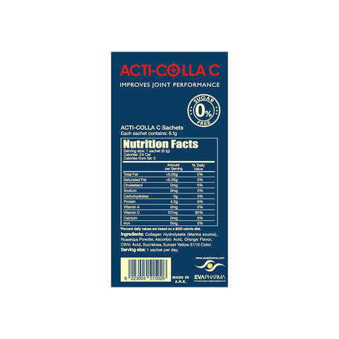 Acti Colla C - Collagen supplement for joint support - 30 sachets.