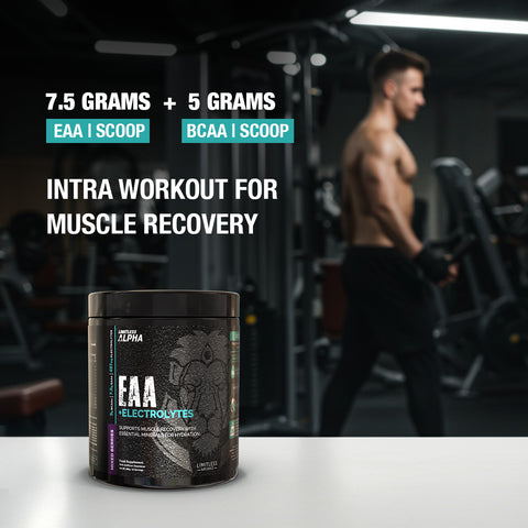 Limitless Alpha EAA + Electrolytes – 296g – 7.5g EAAs & 497mg Electrolytes Per Scoop – 30 Servings – Lemon & Mixed Berries Flavors.