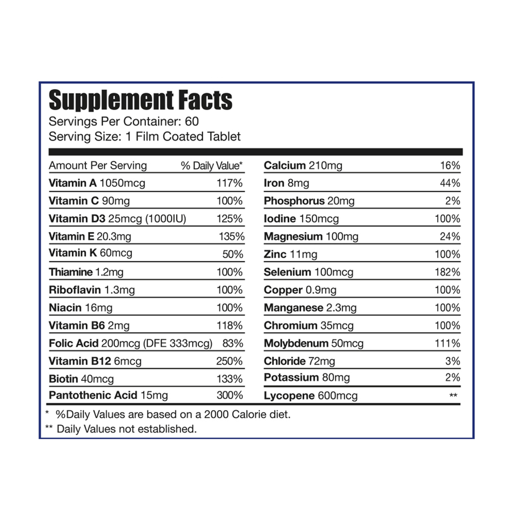 Limitless Man Max Multivitamin for Men -  For Sustained Energy & Men's Wellbeing 60-Tablets.