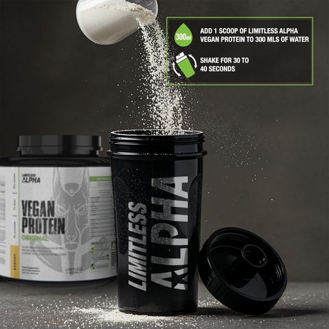 Limitless Alpha Vegan Protein – 2kg – 33g Plant-Based Protein with BCAA & Glutamine – Brown Rice, Pea & Pumpkin – Gluten-Free, Keto & Paleo – 46 Servings, Banana & Strawberry flavors.