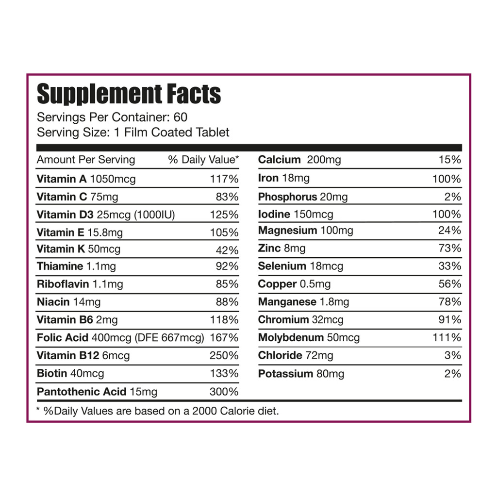 Limitless Woman Max - Multivitamin for women - For Daily Energy & Vitality 60 tablets.