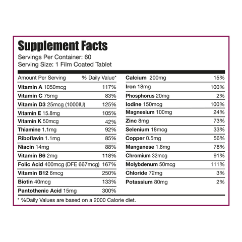 Limitless Woman Max - Multivitamin for women - For Daily Energy & Vitality 60 tablets.