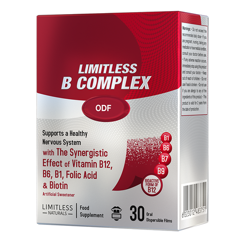 Limitless Vitamin B Complex ODF (2 Packs Bundle)  – 30 Oral Dissolving Films – Methylcobalamin, Folic Acid, B1, B6 & Biotin – Energy & Nervous System Support