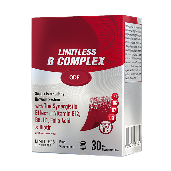 Limitless Vitamin B Complex ODF (2 Packs Bundle)  – 30 Oral Dissolving Films – Methylcobalamin, Folic Acid, B1, B6 & Biotin – Energy & Nervous System Support