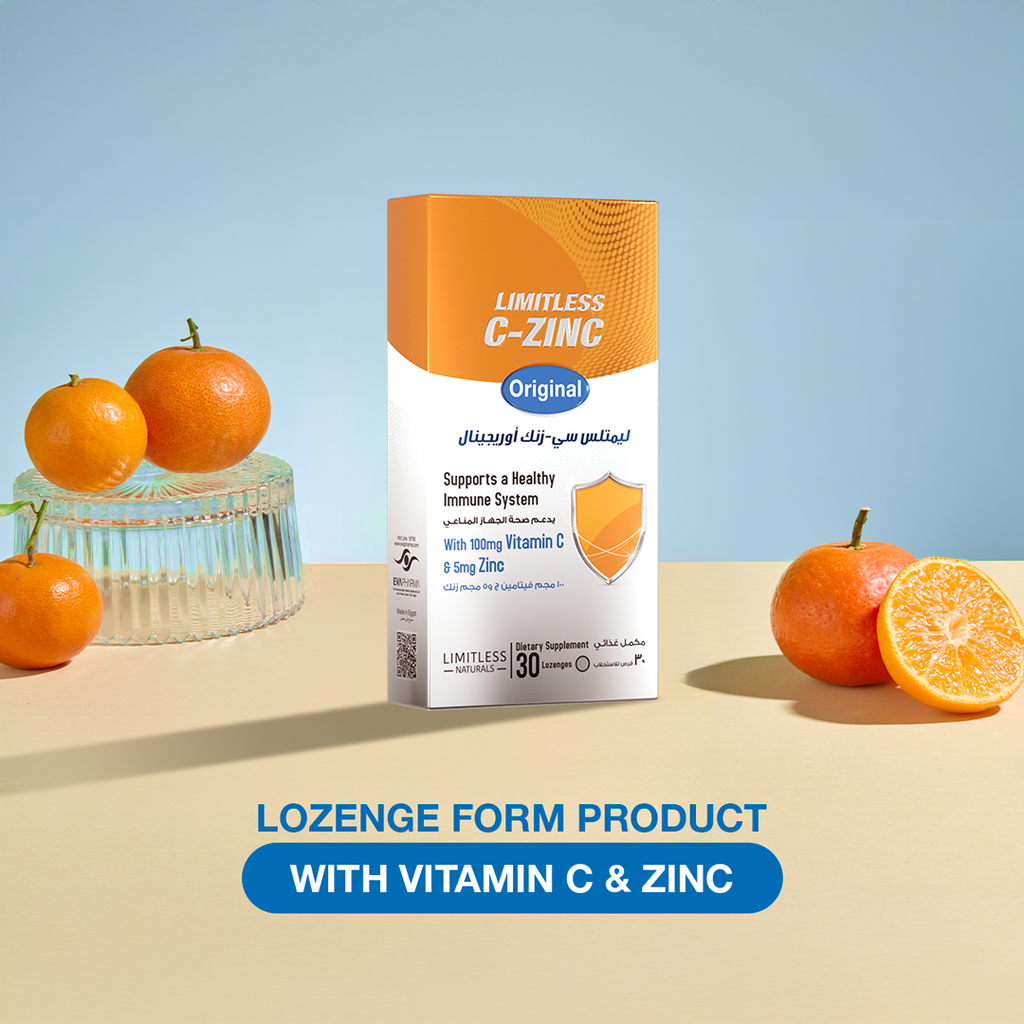 Limitless C-Zinc original - Vitamin C & Zinc - For Enhanced Immunity - 30 lozenges