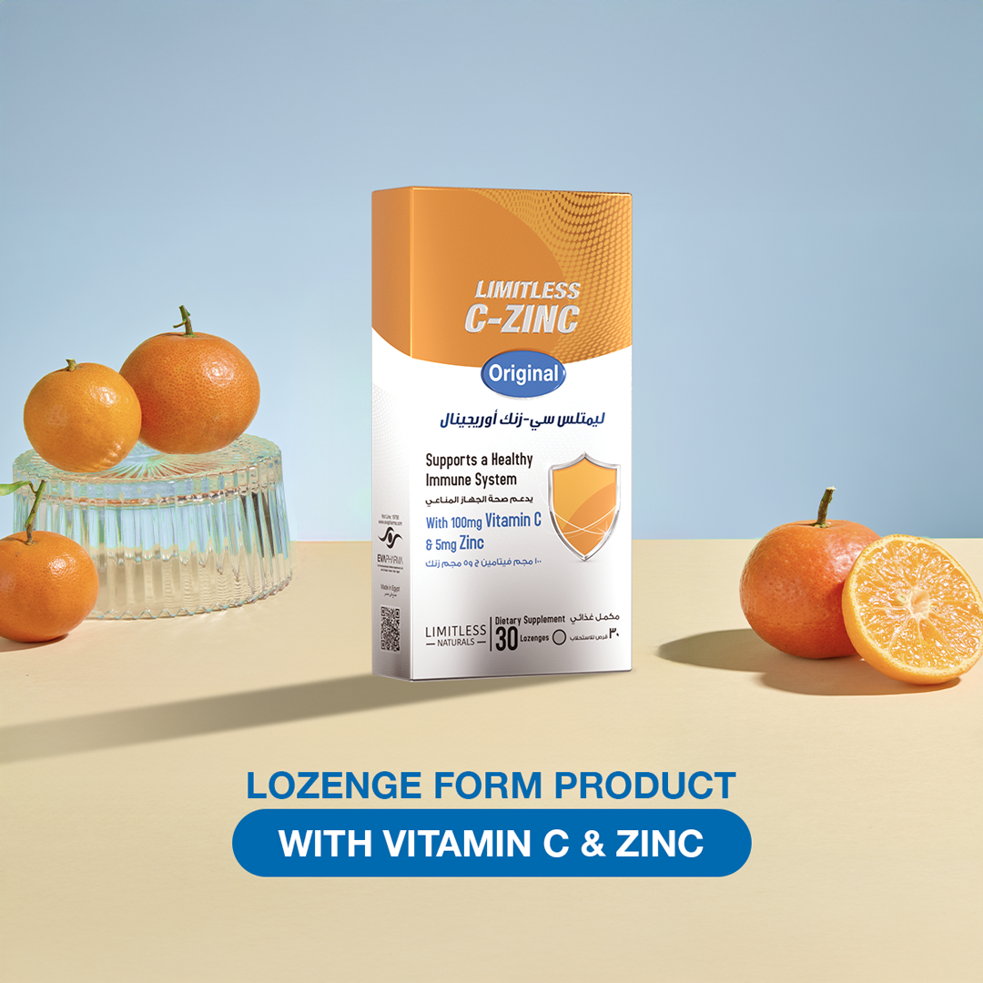 Limitless C-Zinc original - Vitamin C & Zinc - For Enhanced Immunity - 30 lozenges
