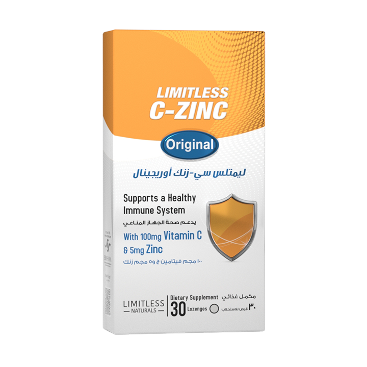 Limitless C-Zinc original - Vitamin C & Zinc - For Enhanced Immunity - 30 lozenges