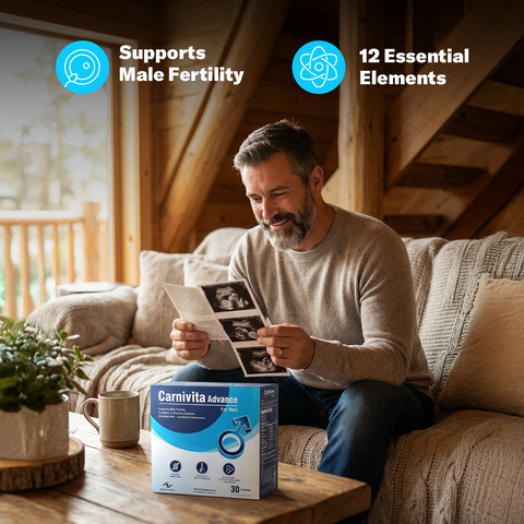 Carnivita Advance For Men - Dietary Supplement For Men's Vitality & Fertility - L Carnitine & Glutathione - 30 Sachets.