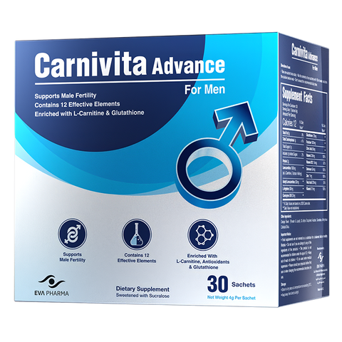 Carnivita Advance For Men - Dietary Supplement For Men's Vitality & Fertility - L Carnitine & Glutathione - 30 Sachets.