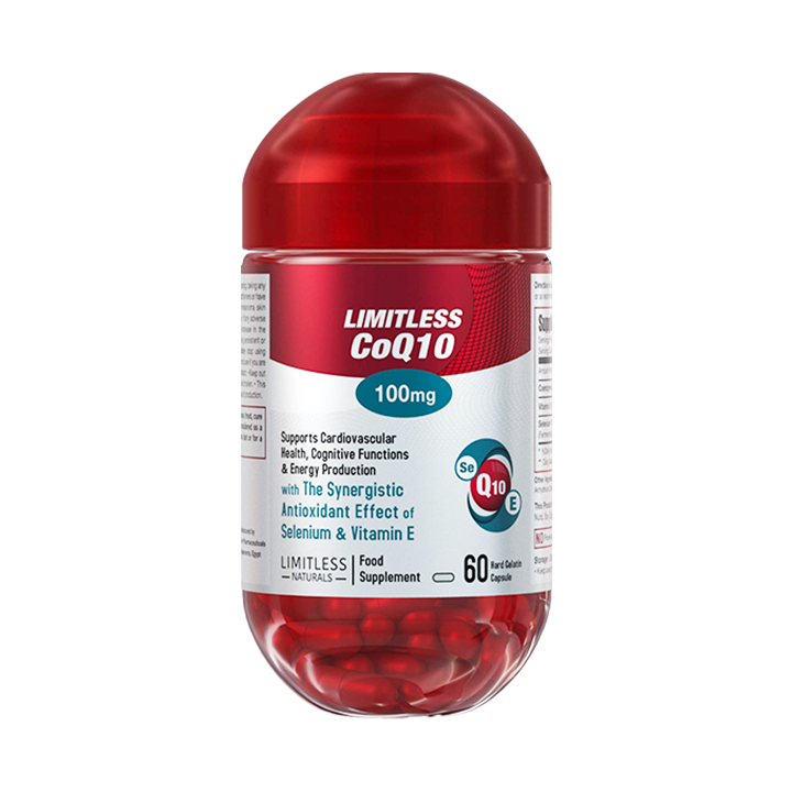 Limitless CoQ 10 - CoQ 10 Enzyme, vitamin E & Selenium - For cognitive, heart health & energy production- 60 capsules.