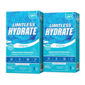 Limitless Hydrate Original – 6 Oral Rehydration Sticks – WHO-Compliant Electrolyte Formula with Osmo-Flow – Blue Raspberry Flavor – With Xylitol (2 Packs Bundle)