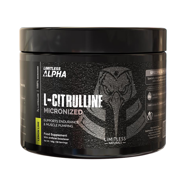 Limitless Alpha L-Citrulline – 192g – 3g Pure L-Citrulline Per Scoop - 60 Servings.