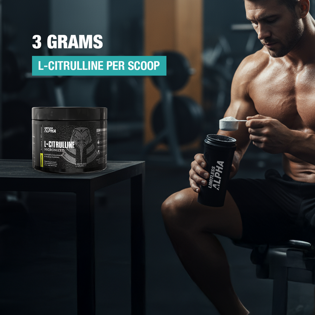 Limitless Alpha L-Citrulline – 192g – 3g Pure L-Citrulline Per Scoop - 60 Servings.