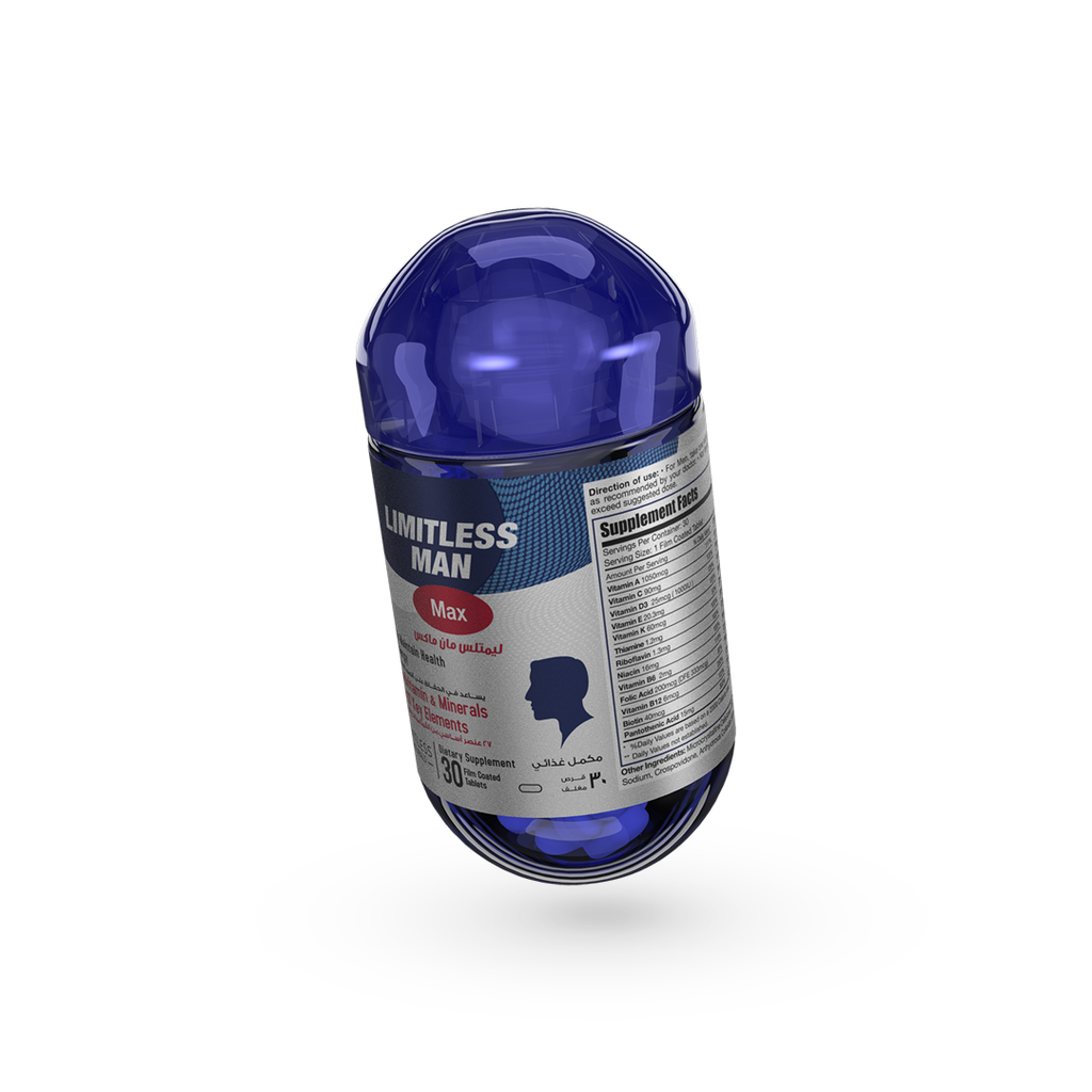 Limitless Man Max Multivitamin for Men -  For Sustained Energy & Men's Wellbeing 30 & 60-Tablets.