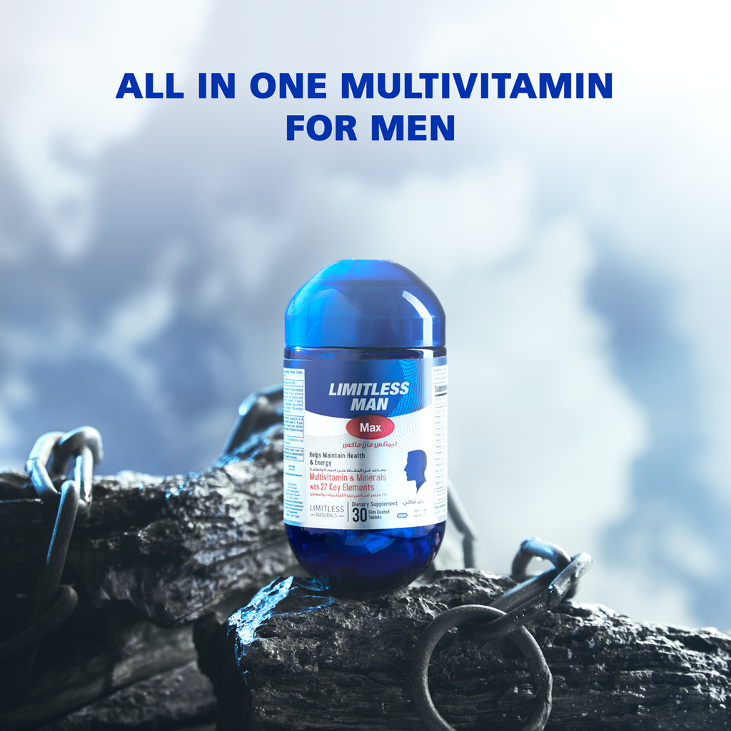 Limitless Man Max Multivitamin for Men -  For Sustained Energy & Men's Wellbeing 30 & 60-Tablets.
