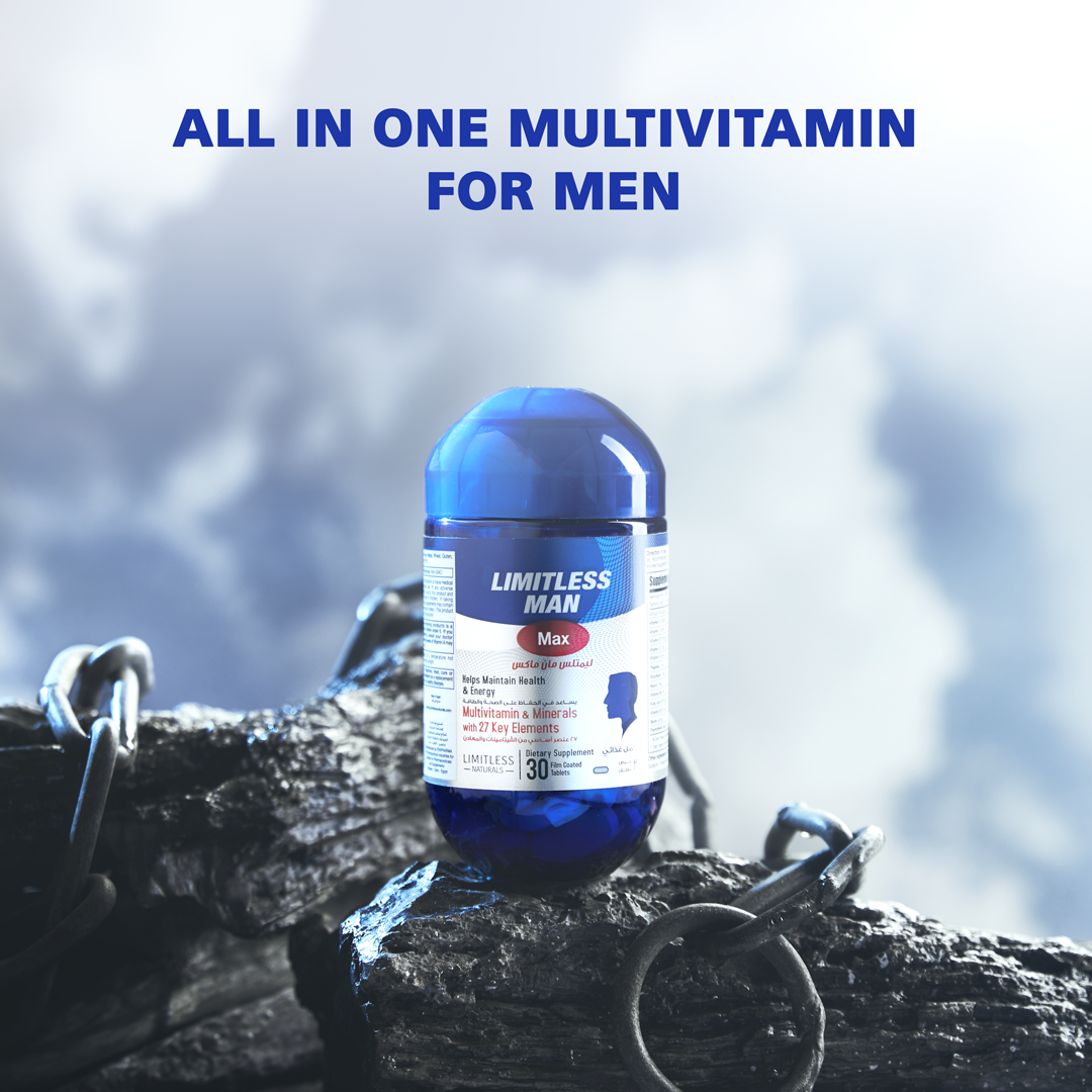 Limitless Man Max Multivitamin for Men -  For Sustained Energy & Men's Wellbeing 30 & 60-Tablets.