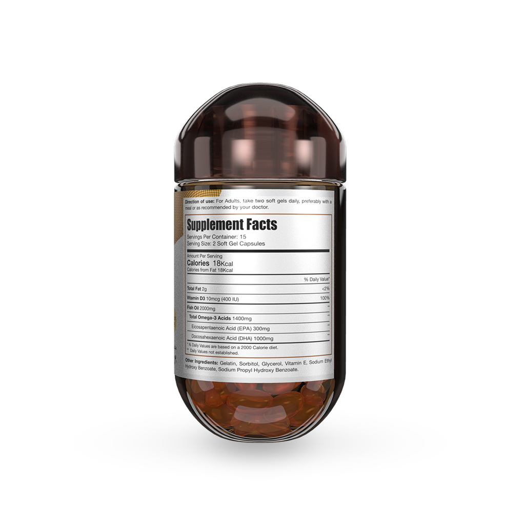 Limitless Omega 3 - Triple Strength Omega 3 Supplement For Enhanced Focus & Brain Health - 30 capsules.