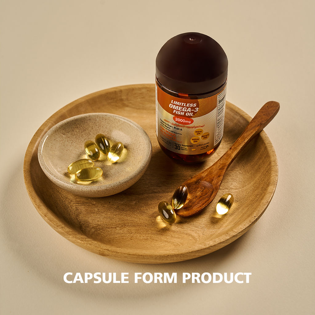 Limitless Omega 3 - Triple Strength Omega 3 Supplement For Enhanced Focus & Brain Health - 30 capsules.