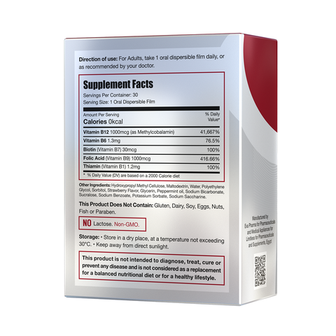 Limitless Vitamin B Complex ODF – 30 Oral Dissolving Films – Methylcob ...