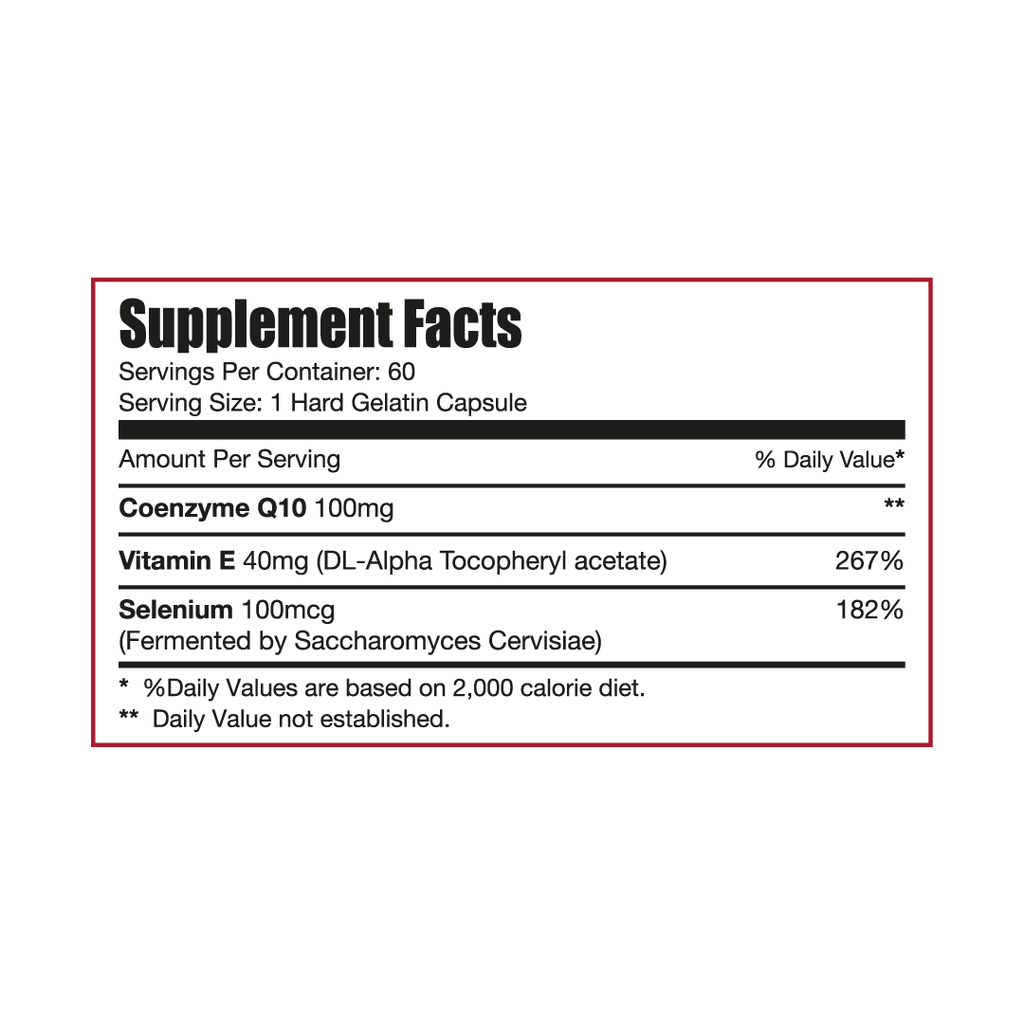 Limitless CoQ 10 - CoQ 10 Enzyme, vitamin E & Selenium - For cognitive, heart health & energy production- 60 capsules.