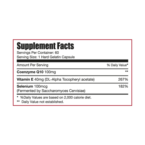Limitless CoQ 10 - CoQ 10 Enzyme, vitamin E & Selenium - For cognitive, heart health & energy production- 60 capsules.