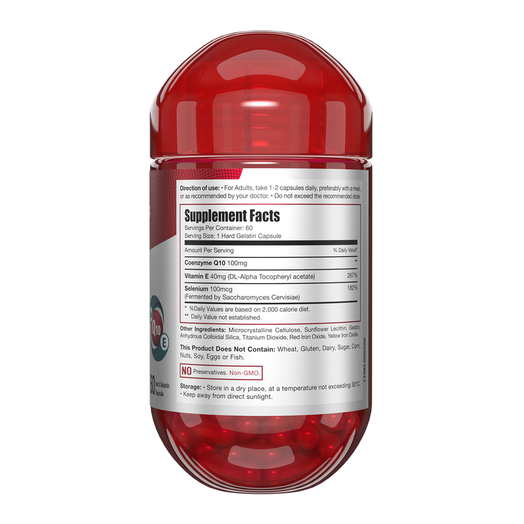 Limitless CoQ 10 - CoQ 10 Enzyme, vitamin E & Selenium - For cognitive, heart health & energy production- 60 capsules.