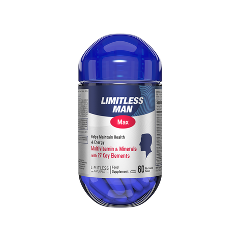 Limitless Man Max Multivitamin for Men -  For Sustained Energy & Men's Wellbeing 30 & 60-Tablets.