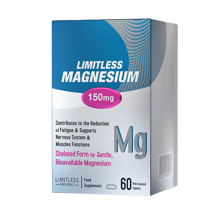 Limitless Magnesium – 150mg Chelated Magnesium – 60 Tablets – Sleep Quality, Muscle Function & Nervous system Support