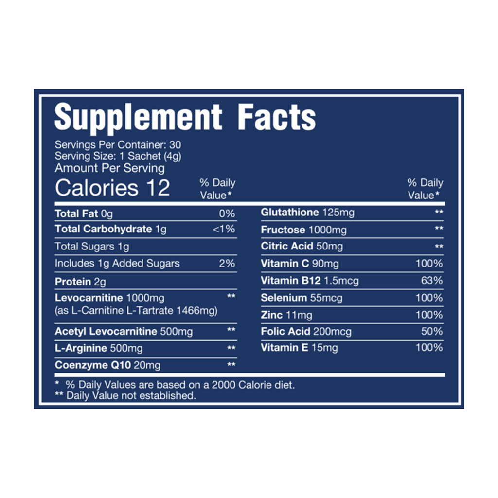 Carnivita Advance For Men - Dietary Supplement For Men's Vitality & Fertility - L Carnitine & Glutathione - 30 Sachets.