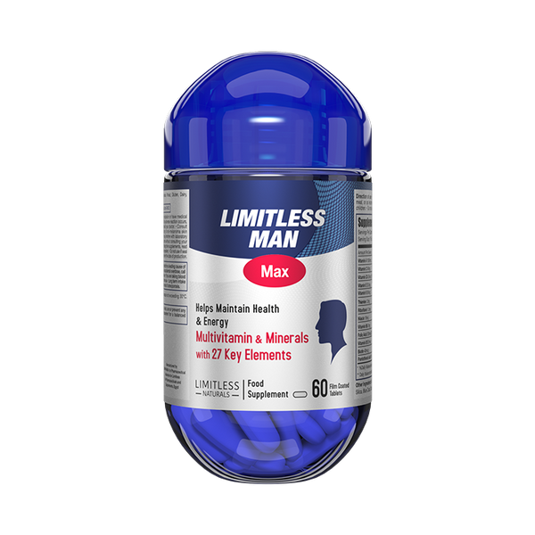 Limitless Man Max Multivitamin for Men -  For Sustained Energy & Men's Wellbeing 60-Tablets.