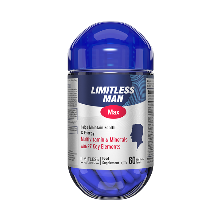 Limitless Man Max Multivitamin for Men -  For Sustained Energy & Men's Wellbeing 60-Tablets.