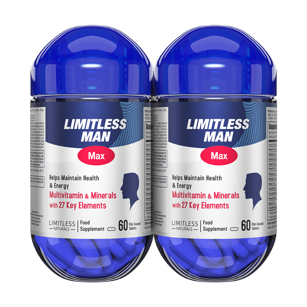 Limitless Man Max Multivitamin for Men -  For Sustained Energy & Men's Wellbeing 60-Tablets. (2 Packs Bundle)