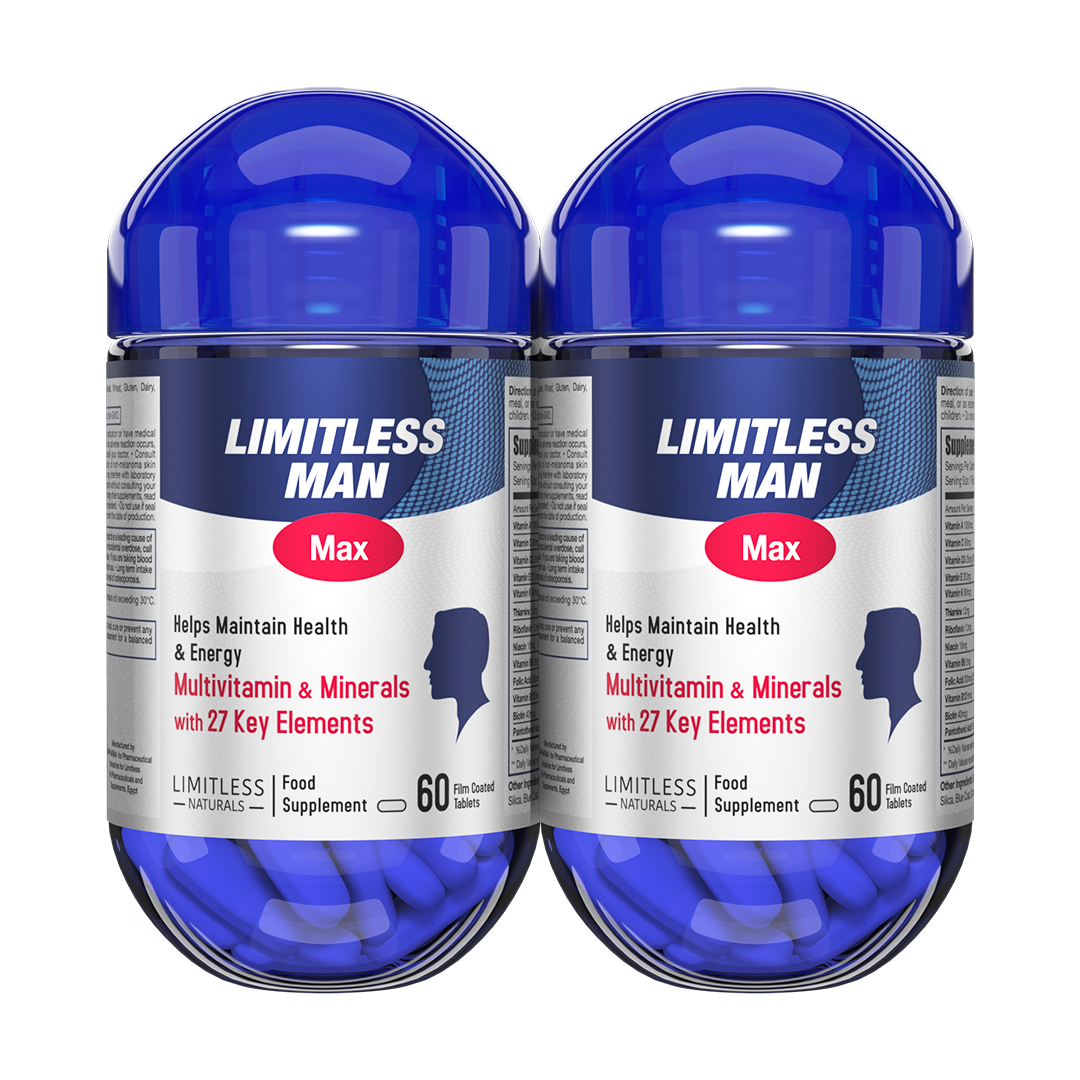 Limitless Man Max Multivitamin for Men -  For Sustained Energy & Men's Wellbeing 60-Tablets. (2 Packs Bundle)