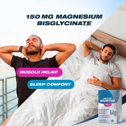 Limitless Magnesium – 150mg Chelated Magnesium – 60 Tablets – Sleep Quality, Muscle Function & Nervous system Support