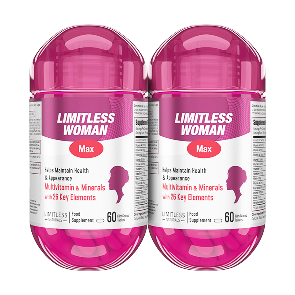 Limitless Woman Max - Multivitamin for women - For Daily Energy & Vitality 60 tablets. (2 Packs Bundle)