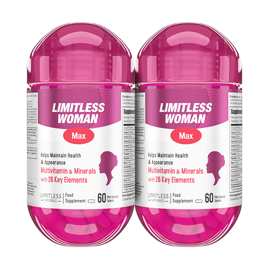 Limitless Woman Max - Multivitamin for women - For Daily Energy & Vitality 60 tablets. (2 Packs Bundle)