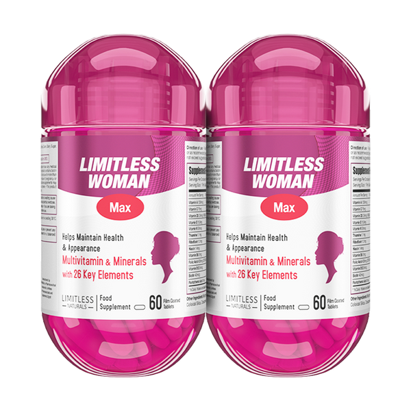 Limitless Woman Max - Multivitamin for women - For Daily Energy & Vitality 60 tablets. (2 Packs Bundle)