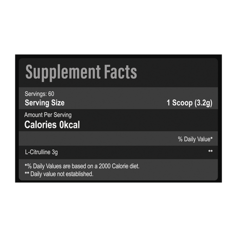 Limitless Alpha L-Citrulline – 192g – 3g Pure L-Citrulline Per Scoop - 60 Servings.